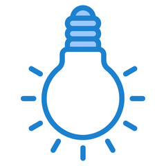 Light bulb blue style icon