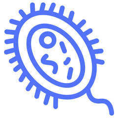 bacteria cell virus line icon