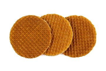 Dutch waffle isolated on white background