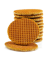 Dutch waffle isolated on white background