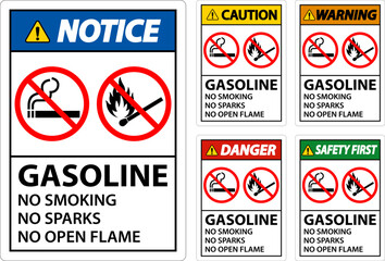 Fototapeta premium Gasoline No Smoking Sparks Or Open Flames Sign