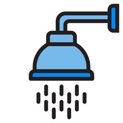 Shower color line style icon