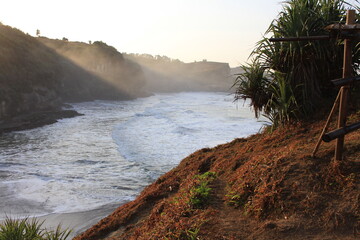waves on a beautiful beach