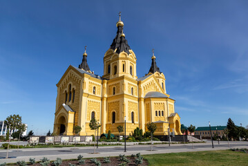 Alexander Nevsky Novoyarmarochny Cathedral in Nizhny Novgorod on a sunny summer day. Russia.