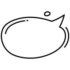Speech balloon hand-drawn style symbol