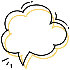 Speech bubble cloud hand-drawn style symbol