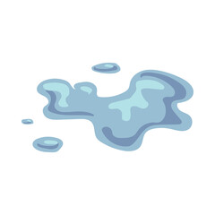 Water puddle of abstract shape flat vector illustration. Puddle or blot of sweat, rain or tears from crying isolated on white background. Emotions, nature concept for graphic design