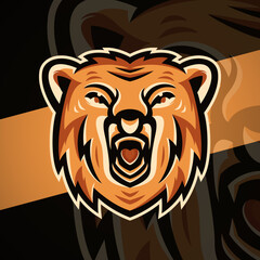 Bear esport mascot illustration logo
