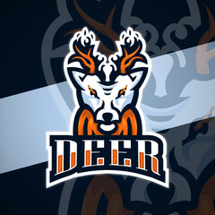 Deer esport mascot illustration logo