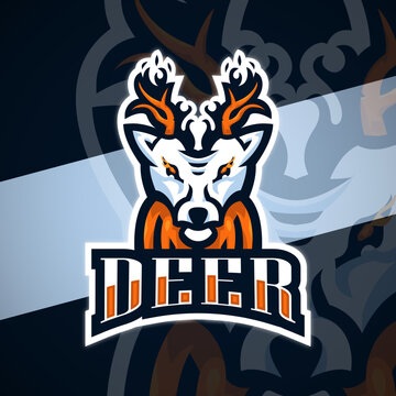 Deer Mascot Esport Logo &mdash; Vector Illustration