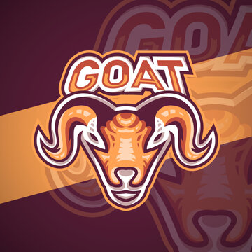 Goat Head Mascot E-Sport Logo Vector Illustration