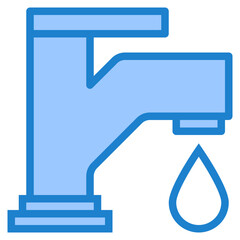 Faucet blue style icon