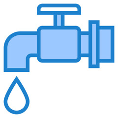 Obraz premium Faucet blue style icon