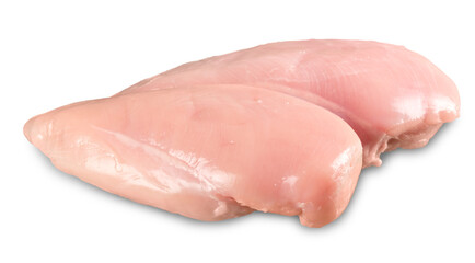 Dietetic chicken fillet isolated decorated basil