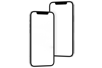 smart phone isolated on white screen for make mockup premium png