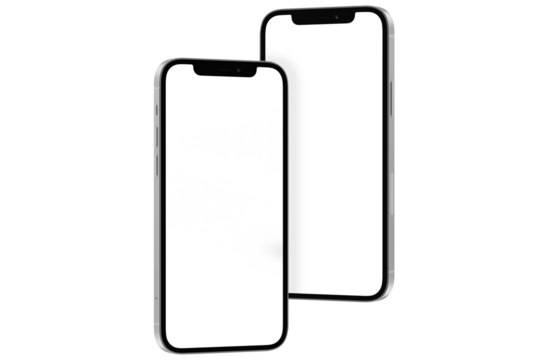 smart phone isolated on white screen for make mockup premium png