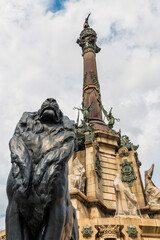 Barcelona mit der  Statue von Christopher Columbus, Spanien