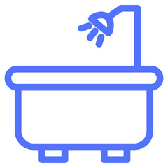 bathtub bathroom shower tub bath line icon