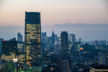 city skyline at night