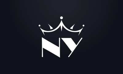King crown logo design vector and extra bold queen symbol