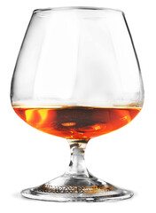 Transparent Glass with whiskey isolated on white background - obrazy, fototapety, plakaty