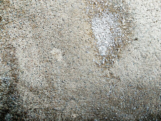 The concrete walls are stained with white salt.