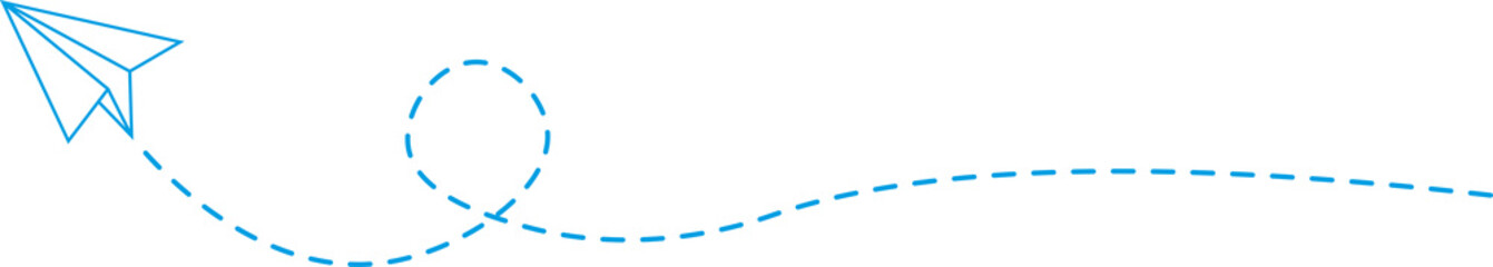 Dashed line paper airplane route