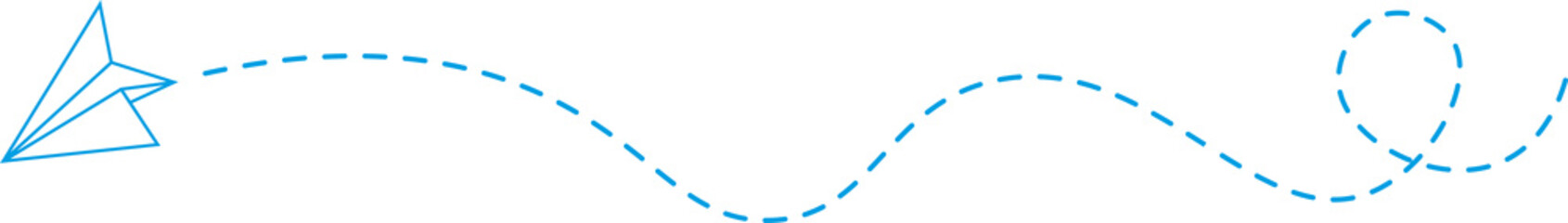 Dashed line paper airplane route