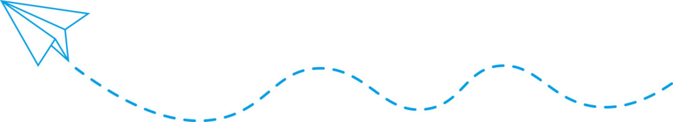 Dashed line paper airplane route