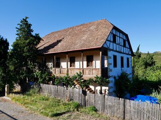 Fototapeta na wymiar Old German settler home. Ausreti, Georgia, 26.07.2022.