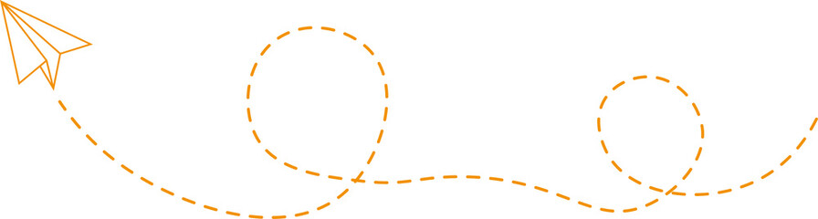 Dashed line paper airplane route