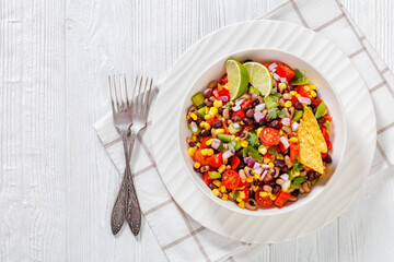 Black Bean Salad with Black-Eyed Peas and veggies