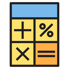 Calculator color line style icon