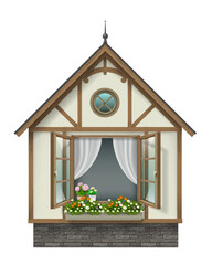 Little fairy house with an open window