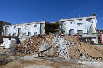 Gravats sur un chantier de construction