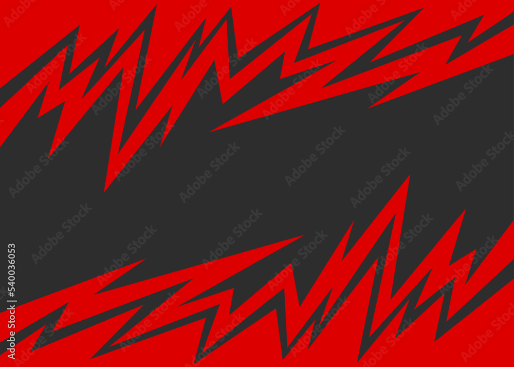 Poster abstract background with red jagged zigzag pattern and with some copy space area