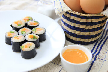 kimbap on a plate