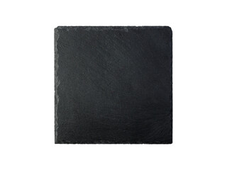 Empty square black slate board isolated on white background. Blackboard with copy space.