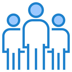 Group blue style icon