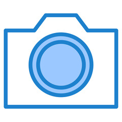 Fototapeta premium Photo presentation blue style icon