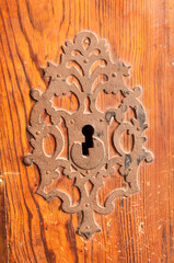 old door with keyhole