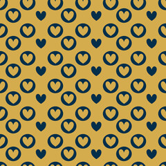 Yellow and green hearts and circles seamless pattern background.  Perfect for fabric, scrapbooking, quilting, wallpaper and many more projects.