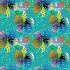 Abstract pattern scarf with pastel floral ornament, beautiful floral hijab pattern. Orange flowers intertwined in a seamless pattern, fabric concept, wallpaper, wrap.