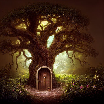 Magnificent Tree With Fairy Door