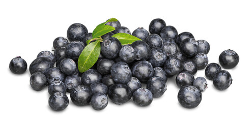 Fresh Ripe Blueberries on white background