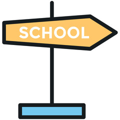 School Signpost Vector Icon