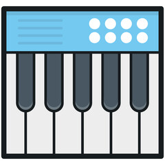 Piano Keyboard Vector Icon
