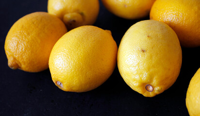 lemons on a dark background