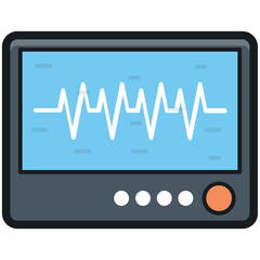 Ecg Device Vector Icon