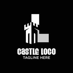 Letter L Castle Logo Design Template Inspiration, Vector Illustration.
